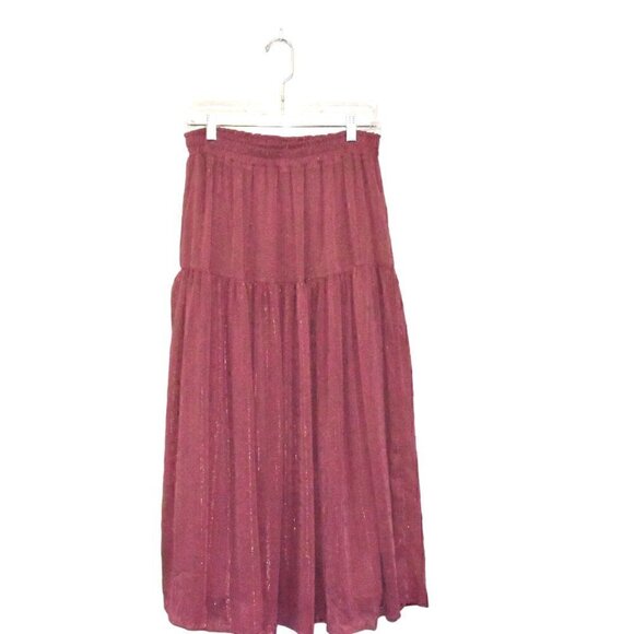 By The River Swiss Dot Boho Maxi Skirt Dusty Rose Size M NWOT - Picture 1 of 9